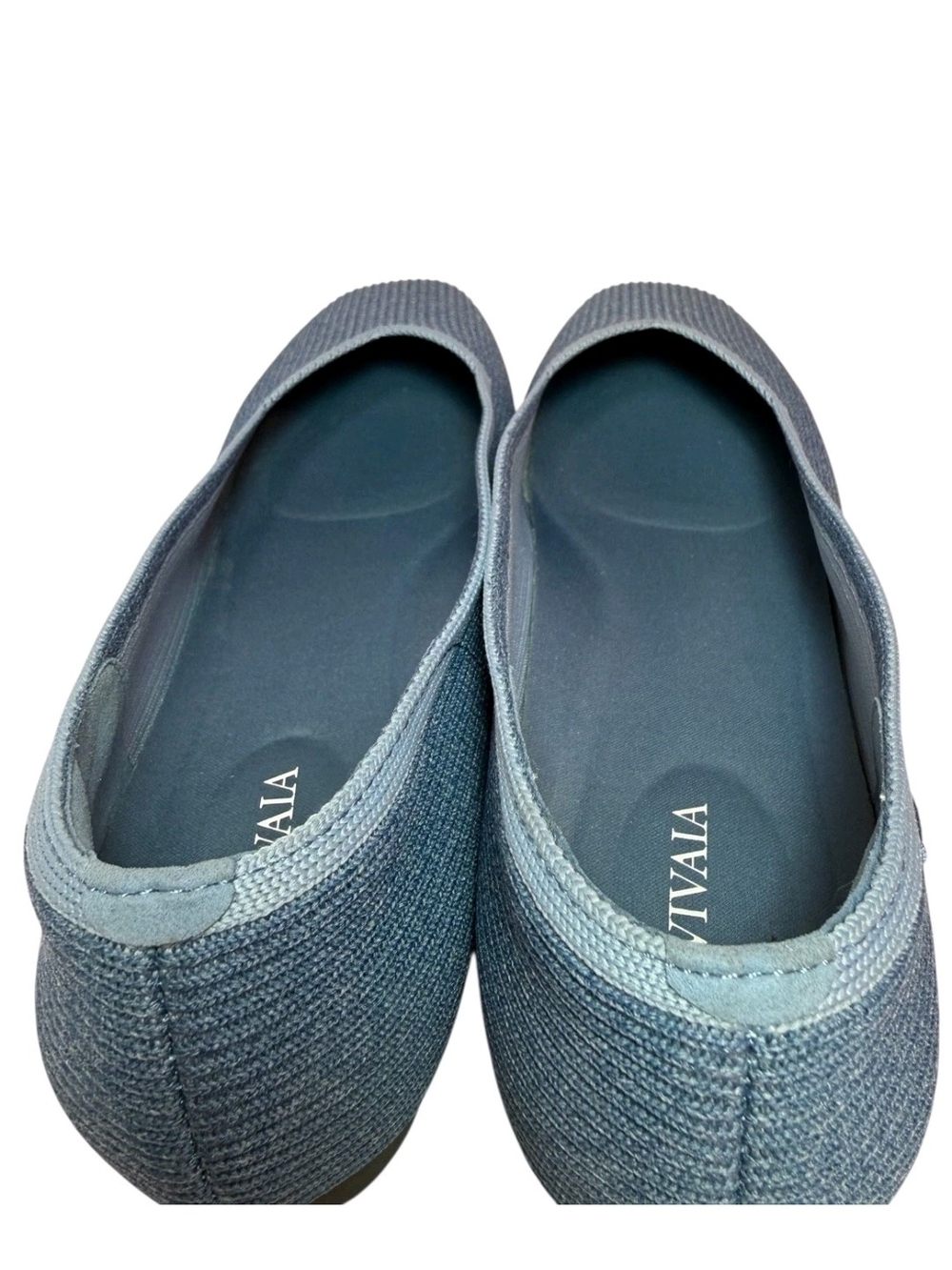 Vivala Women's Blue Slip-On Knit Flats